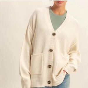 Madewell Women's Cream Cardigan Sweater